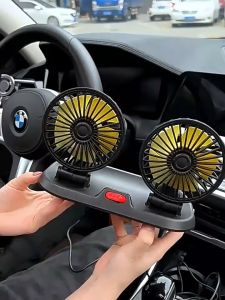 BenMaxx พัดลมติดรถยนต์ พัดลมตั้งโต๊ะ พัดลมพกพา ใช้ได้USB พัดลมระบายความร้อนอัตโนมัติ กระจายความเย็น 3 ระดับ มี1หัว/2หัว/3หัวให้เลือก หมุนได้รอบทิศทาง 360