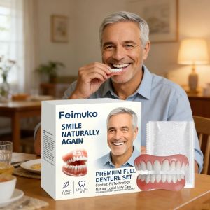 Dentures Full Set Natural Upper Lower Braces Silicone Denture Set for Men Women Instant Confident Fake Tooth Oral Hygiene Care2026