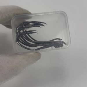 Topranc Heavy Duty Offset Fishing Hooks High Carbon Steel Barbed Hooks for Bass and Saltwater Angling