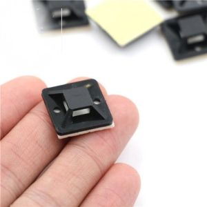 Nút Cố Định Luồn Dây Cáp Dây Điện Gói 50 Món Gồm 25 Đế Nhựa Có Keo Và 25 Dây Rút Nhựa Tiện Dụng Sắp Xếp Dây Gọn Gàn