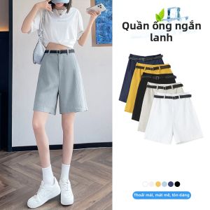 La Chapelle | Quần Culottes Dáng Rộng Cao Waisted Giảm Béo Vintage Flax Mỏng
