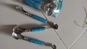Kerokan Buah 2in1 Alat Kerok Kelapa Scoop Koktail Dengan Gagang / Cocktail Bahan Steanlees 1 PCS Kerokan Kelapa Muda Dan Parut Pegangan Kayu Kuat Dan Awet Ukuran Panjang 18 Cm - Lazada