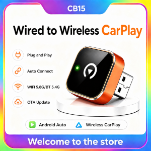 2026 Wireless CarPlay & Android Auto Adapter 2-in-1 Mini Adapter for iPhone & Android for USB-A/USB-C Plug & Play Fast Recon
