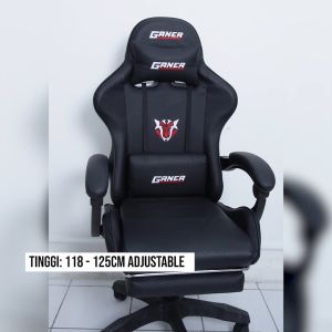 Deli Gaming Chair / Kursi Gaming Kursi Main Game Komputer Double Pillow Adjustable Arm Rest E4949