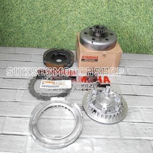 paketan kopling komplit yamaha jupiter z new robot vega RR vega ZR 2010 - 2014 kampas kopling set + rumah kopling kaki enam dan lawan + mangkok lonceng 21T + kampas otomatis ganda assy + cage
