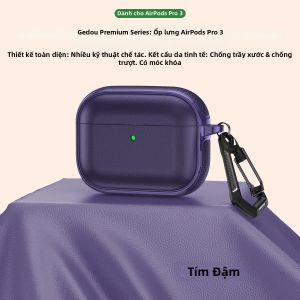 Ốp Bảo Vệ AirPods Pro 3 & 2 / AirPods 4 Bằng Chất Liệu TPU Vân Da Kèm Móc Khóa - Phụ Kiện Bảo Vệ Toàn Diện Dễ Thương
