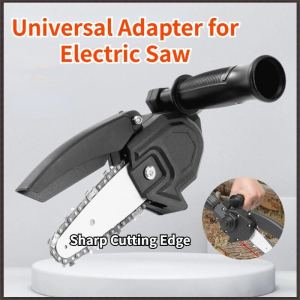 Electric Converter Attachment Portable Drill Turning Into 4/6 Inch Chainsaw for Woodworking Cutting