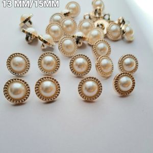 KANCING BAJU FASHION MUTIARA TIMBUL MOTIF RANTAI GOLD 100 PCS