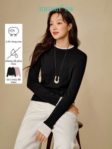 INMAN | Áo Len Mô Típ Hai Màu Đơn Giản Cổ Tròn Tay Dài
