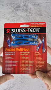SWISS+TECH Pocket Multi-Tool 12-in-1 คีมอเนกประสงค์ พับได้ พร้อมซองเก็บ