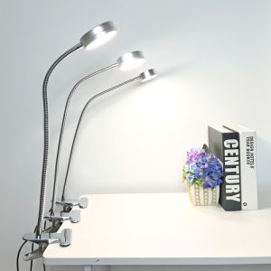 Long-Armed LED Clip-On Lamp Super Bright White Light 12W Embroidery Learning Reading Desk Lamp Eye Protection Bedside Table Lamp