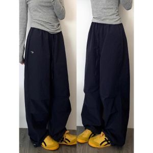 Tibetan Blue Casual Jazz Dance Pants Womens Spring Summer Quick Dry Wide Leg Leisure Workwear Trousers High Waist Long Pants