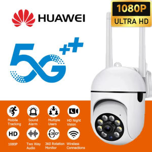 Huawei 5G CCTV Camera Wifi Connect 360 With Audio and Speaker Outdoor Mini Security Camera HD 1080P CCTV Camera Connect Cellphone Auto Tracking Night Vision Waterproof Two-way Audio Wireless IP CCTV Camera No Need internet