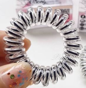 ยางรัดผม Ponytail สี Black Universe (สีใสลายเส้นดำ) ไม่รัดผมจนทำให้ปวดหัว นำไปแช่น้ำร้อนเพื่อให้สินค้าคืนตัวได้ (1เส้นต่อ1กล่อง)