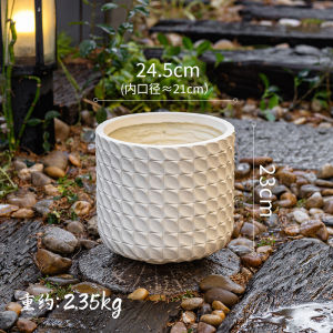 Large Diameter Magnesium Mud Flower Pot Indoor Living Room Turtle Back Bamboo Green Plant Vase Ceramic Imitation Home Decor