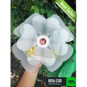 kelopak/kap bunga lampu bahan mika model atau bentuk love kuat awet dekorasi/ruangan murah cantik dan terlaris diameter 28 cm