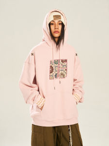 Áo Nỉ Trùm Đầu Rộng Rãi Có Thêu Thiết Kế Tay Dài Mùa Xuân Thường Ngày Phong Cách Đường Phố Cotton Polyester Trung Tính