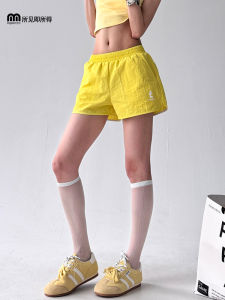 Quần Short Thể Thao Cạp Cao American Style Dành Cho Nữ Mùa Hè 2025 Quần Bó Rộng Rãi Nhanh Khô Quần Bó Thon Gọn