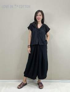 กางเกงทรงบอลลูน (Balloon pants)🎈 ผ้าฝ้ายสาลูอบย่นเนื้อดี ทรงขากว้างขึ้น ใส่สบายสไตล์ Cozy minimal