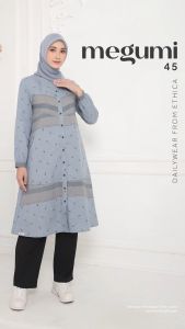 TUNIK ETHICA MEGUMI 45 LONG TUNIK TERBARU ATASAN WANITA KEKINIAN DAILY CASUAL KONDANGAN TERMURAHH