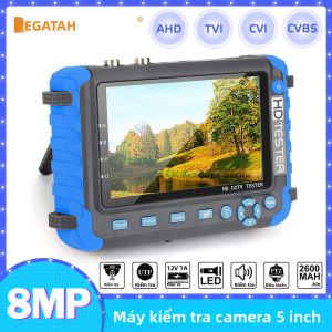 Máy Kiểm Tra Camera CCTV PEGATAH 8MP 4K Màn Hình LCD TFT 5 Inch Hỗ Trợ TVI AHD CVI Analog Dụng Cụ Kiểm Tra Video Camera An Ninh Phích Cắm EU