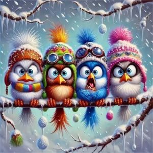 500/1024PCS Jigsaw Puzzle Beautiful Bird Animal Winter Cartoon Art For Adults Great Weekend Relaxation And Family Fun Gift