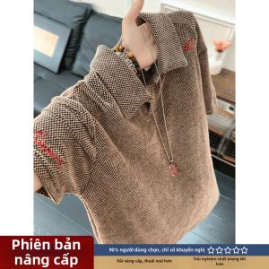 LIUBU | Áo Thun Cổ Sải Hải Âu Thêu Hoa Văn Thông Gió Khô Nhanh