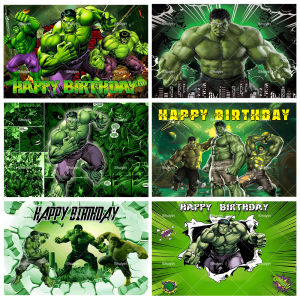 Beast Kingdom | Green Guy Hulk Backdrop Boys Birthday Decorations Party Supplies Baby Shower Decor Banner Photography Background Prop Kids Gifts