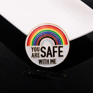 You Are Safe With Me Rainbow Enamel Pin for Nurse Doctor Medical Students Clothing Backpack Decoration Funny Badge Jewelry Gift