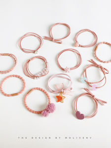 Korean Style Cute Hair Ties for Women Simple Design Leather Wrapped Hair Bands Fashionable Hair Accessories by Moliveny