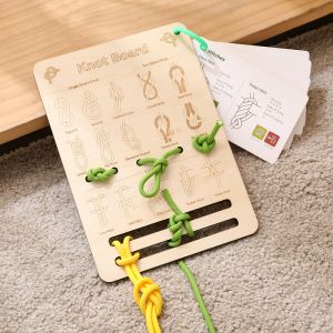 Wooden Lacing Boards Baby Threading Toy Childrens Finger Dexterity Training Toys Rope-tying Knot Learning Toy Childrens gift