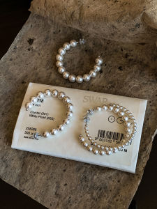 999 Pure Silver Pearl Earrings Womens Large Circle Fashion Jewelry Elegant Lightweight Ear Studs  out New Model