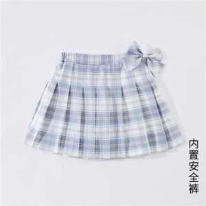 กระโปรงสั้นลายจุด JK School Uniform สำหรับเด็กผู้หญิง ช่วงฤดูร้อนปี 2024 กระโปรงสั้นทรงเอเอวสูง กระโปรงสั้นผู้หญิง