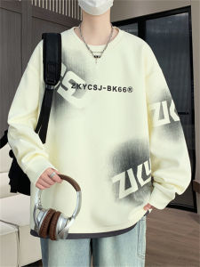 Cool round Neck Long Sleeve Sweatshirt for Boys Teens Fashionable Printed Casual Comfortable Polyester Blend Autumn Top