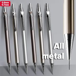 🔥🔥Roman Holiday 0.5/0.7mm Metal Mechanical Pencil HB Simple Automatic Pen Drawing Press Pencil Learning Stationery Student School Office Writing Pens COD