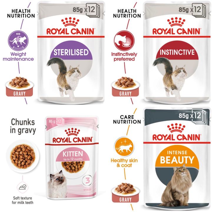 Royal Canin Pouch Cat Wet Food 85g x 12 Pouches Instinctive