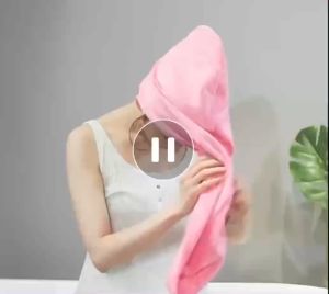 Handuk Keramas Model Kancing/Handuk Pengering Rambut Head Towel Fast Dry Hair Handuk Kepala