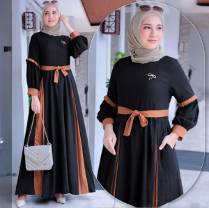 Shavira Dress Crinkle Airflow Gamis Wanita Terbaru 2024 Viral Dress Kondangan Wanita Elegan Hijab