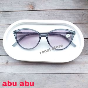 Kacamata 2 fungsi baca dan jalan atas normal bawah plus berwarna frame cat eye wanita gratis bok lap