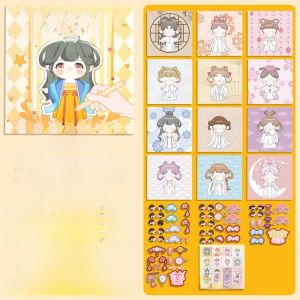 Cute Princess Dress-Up Sticker Book Childrens Girls Stick-On Pictures No-Cut Educational Toys Stickers for Kindergarten Gifts