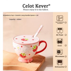 High Appearance Ceramic Mug Underglaze Hand-painting Relief Large Capacity