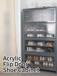 Nearra 9-Layer Wood Bamboo Rattan Door Shoe Rocks Cabinet Space-Saving Organizer with Dust Cover