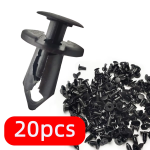 PINMOAP 20/50/100PCS 8mm Car Bumper Clip Black Plastic Push Rivet Fastener Mudguard Buckle Push Pin Rivet Car Repair Parts