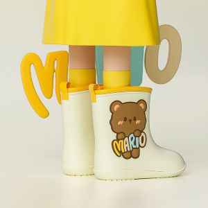Cheerful Mario Bear Kids Rainboots for 2-7 Years