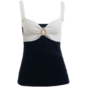 Aesthetic Back Contrast Color Knit Vest