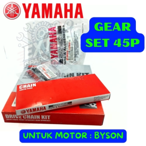 GEAR SET KODE-45P ORIGINAL YAMAHA YGP PRESISI BYSON 150 KARBU KUALITAS ORIGINAL ASLI YAMAHA YGP 100%