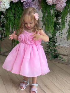 Uniqkids Flower Child Wedding Formal dress Girl Solid Plain color pompadour dress Princess dress + headband