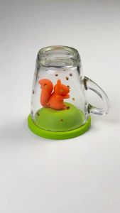 Squirrel Mug แก้วมัคพร้อมฝาครอบ ดีไซน์ กระรอก Qualy ( ควอลี่)