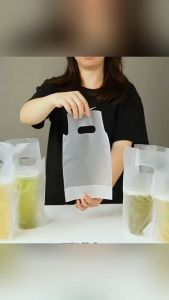 100Pcs Handle Drink Take Out Bags Drink Carrier For Delivery Take Out Cup Holder Bar Restaurant Coffee Shop Supplies Cup Carriers