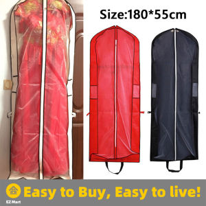 【Fast Shipping】 1Pc Non-Woven Wedding Dress Clothing Dust Cover Gown Dustproof Cover Clothes Waterproof Bag Foldable Clothes Case for Home Wardrobe Gown Storage Bag
